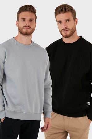 Buratti Regular Fit Bisiklet Yaka Şardonlu 2'li Paket Sweat Erkek SWEAT 5905255S2