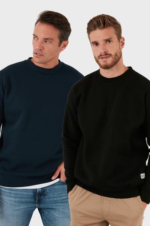 Buratti Regular Fit Bisiklet Yaka Şardonlu 2'li Paket Sweat Erkek SWEAT 5905255S2