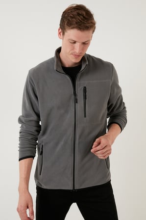 Buratti Slim Fit Cepli Fermuarlı Anti-Pilling Tüylenme Yapmayan Soğuk Geçirmez Polar Hırka Unisex HIRKA 5906028S1