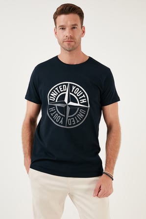 Buratti Pamuklu Baskılı 3'lü Paket T Shirt Erkek T SHİRT 541S3 Siyah-Lacivert-Beyaz