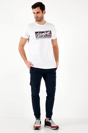 Buratti Pamuklu Baskılı 3'lü Paket T Shirt Erkek T SHİRT 541S3 Siyah-Lacivert-Beyaz