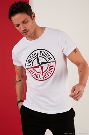 Buratti Pamuklu Baskılı 3'lü Paket T Shirt Erkek T SHİRT 541S3 Siyah-Parlıament-Beyaz