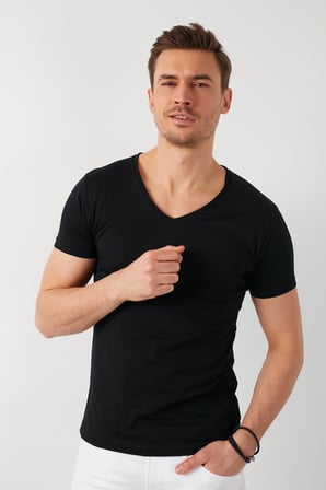 Buratti Pamuklu Baskılı 3'lü Paket T Shirt Erkek T SHİRT 541S3 Siyah-Parlıament-Beyaz