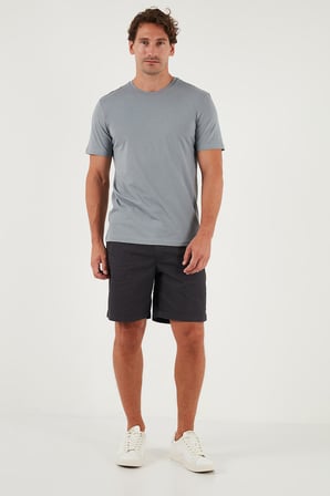 Buratti Pamuklu Regular Fit Bisiklet Yaka 3'lü Paket T Shirt Erkek T SHİRT 59020204S3 Mürdüm-Açık Gri-Ekru