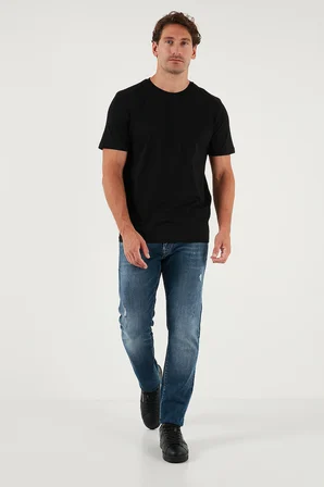 Buratti Pamuklu Regular Fit Bisiklet Yaka 3'lü Paket T Shirt Erkek T SHİRT 59020204S3 Siyah-Vizon Yeşili-Açık Gri