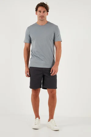 Buratti Pamuklu Regular Fit Bisiklet Yaka 3'lü Paket T Shirt Erkek T SHİRT 59020204S3 Siyah-Vizon Yeşili-Açık Gri