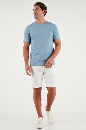 Buratti Pamuklu Regular Fit Bisiklet Yaka 3'lü Paket T Shirt Erkek T SHİRT 59020204S3 Mürdüm-Mavi-Ekru
