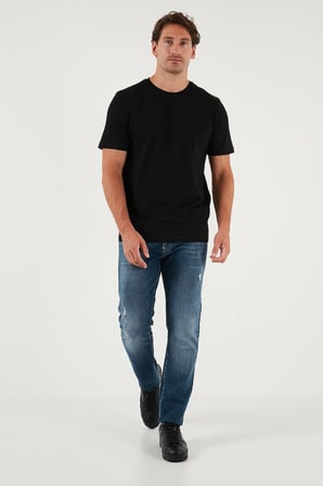 Buratti Pamuklu Regular Fit Bisiklet Yaka 3'lü Paket T Shirt Erkek T SHİRT 59020204S3 Siyah-Mürdüm-Ekru