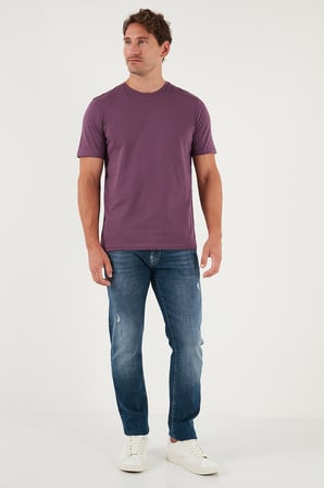 Buratti Pamuklu Regular Fit Bisiklet Yaka 3'lü Paket T Shirt Erkek T SHİRT 59020204S3 Siyah-Mürdüm-Vizon Yeşili