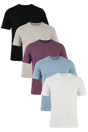 Buratti Pamuklu Regular Fit Bisiklet Yaka 5'li Paket T Shirt Erkek T SHİRT 59020204S5 Siyah-Mürdüm-Kül-Mavi-Ekru