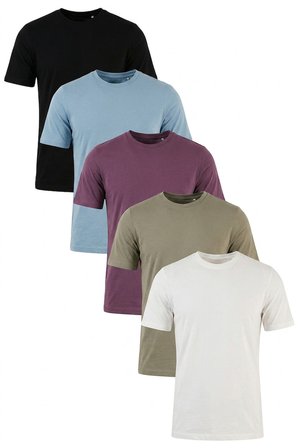 Buratti Pamuklu Regular Fit Bisiklet Yaka 5'li Paket T Shirt Erkek T SHİRT 59020204S5 Siyah-Mürdüm-Vizon Yeşili-Mavi-Ekru