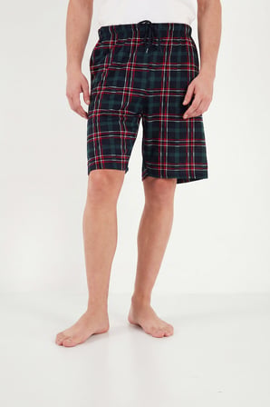Buratti Pamuklu Regular Fit Bağlamalı Cepli 2'li Pijama Paket Şort Erkek ŞORT 6574004S2 SİYAH-YEŞİL