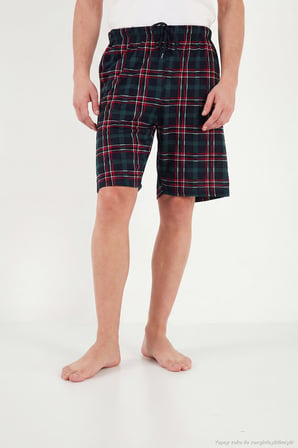Buratti Pamuklu Regular Fit Bağlamalı Cepli 2'li Pijama Paket Şort Erkek ŞORT 6574004S2 SİYAH-YEŞİL