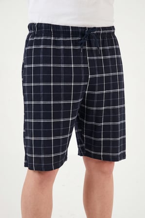 Buratti Pamuklu Regular Fit Bağlamalı Cepli 2'li Pijama Paket Şort Erkek ŞORT 6574004S2 SİYAH-LACİVERT