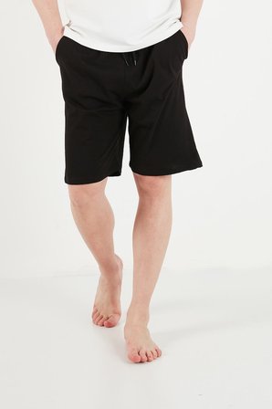 Buratti Pamuklu Regular Fit Bağlamalı Cepli 2'li Pijama Paket Şort Erkek ŞORT 6574004S2 SİYAH-LACİVERT