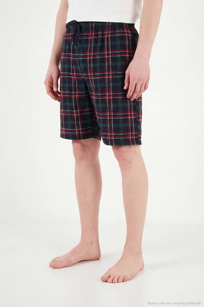 Buratti Pamuklu Regular Fit Bağlamalı Cepli 2'li Pijama Paket Şort Erkek ŞORT 6574004S2 YEŞİL-LACİVERT