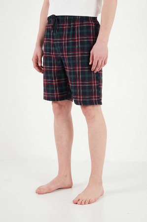 Buratti Pamuklu Regular Fit Bağlamalı Cepli 2'li Pijama Paket Şort Erkek ŞORT 6574004S2 YEŞİL-LACİVERT