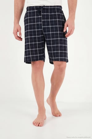 Buratti Pamuklu Regular Fit Bağlamalı Cepli 2'li Pijama Paket Şort Erkek ŞORT 6574004S2 Lacivert-Siyah-Bordo