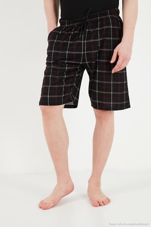 Buratti Pamuklu Regular Fit Bağlamalı Cepli 2'li Pijama Paket Şort Erkek ŞORT 6574004S2 Siyah-Siyah-Bordo
