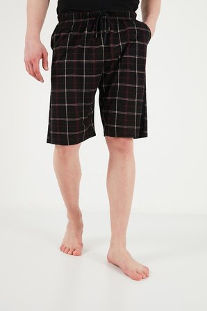 Buratti Pamuklu Regular Fit Bağlamalı Cepli 2'li Pijama Paket Şort Erkek ŞORT 6574004S2 Yeşil-Siyah-Bordo