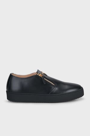 Giuseppe Zanotti Fermuar Detaylı Deri Sneaker Ayakkabı Erkek AYAKKABI RM60020-003 SİYAH