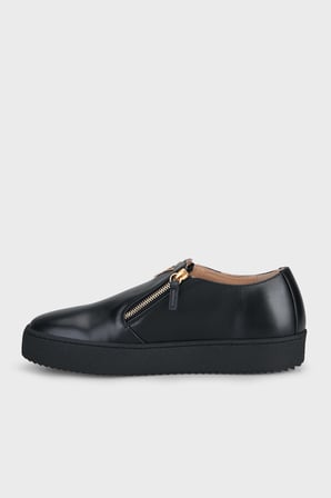 Giuseppe Zanotti Fermuar Detaylı Deri Sneaker Ayakkabı Erkek AYAKKABI RM60020-003 SİYAH