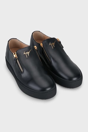 Giuseppe Zanotti Fermuar Detaylı Deri Sneaker Ayakkabı Erkek AYAKKABI RM60020-003 SİYAH