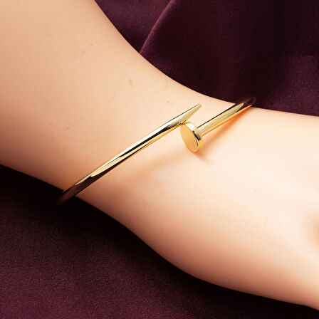 Çivi 14 Ayar Taşsız Altın Bilezik