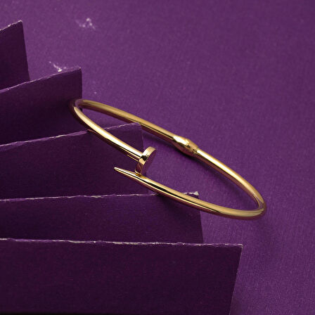 Çivi 14 Ayar Taşsız Altın Bilezik