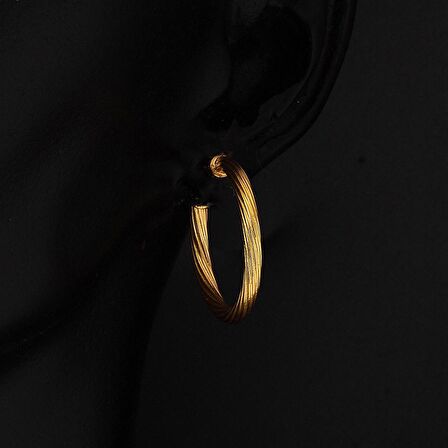 Halka 2,5 cm. Çaplı 22 Ayar Altın Küpe 