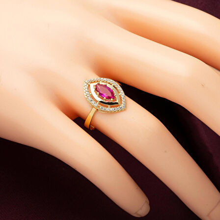 Göz 14 Ayar Taşlı Altın Yüzük