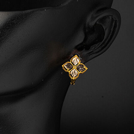 Zambak 14 Ayar Altın Küpe