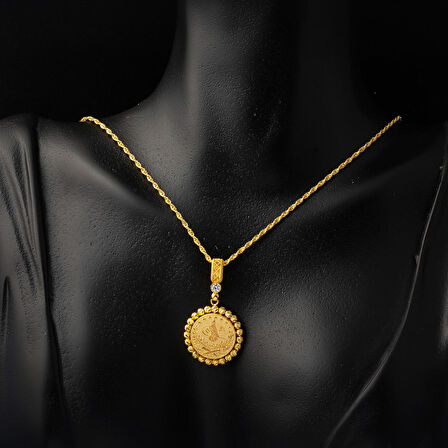 Tuğralı 14 Ayar Toplu Altın Kolye