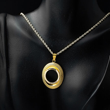 Oval Çerçeve Çeyrek Altınlık Kolye Ucu
