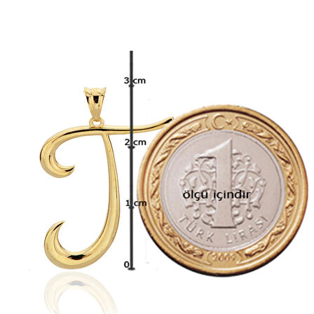 T Harfi 14 Ayar Altın Kolye
