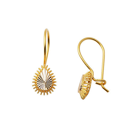 Damla 14 Ayar Altın Sarkıt Küpe