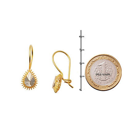 Damla 14 Ayar Altın Sarkıt Küpe