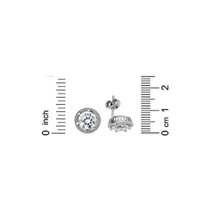 Tektaş Klipsli Beyaz Altın Küpe