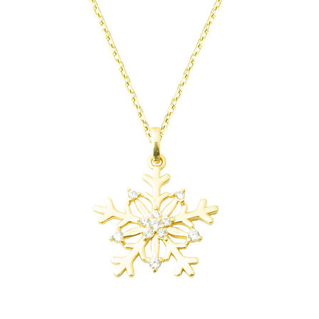 14 Ayar Kar Tanesi Altın Kolye