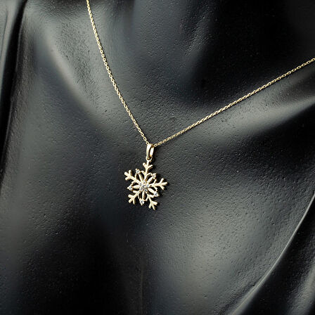 14 Ayar Kar Tanesi Altın Kolye