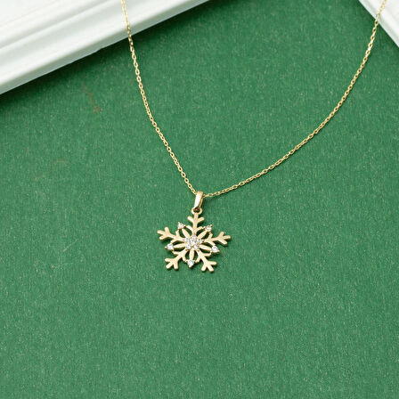 14 Ayar Kar Tanesi Altın Kolye