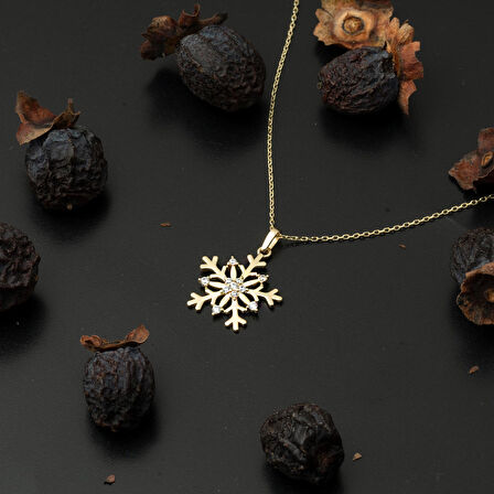 14 Ayar Kar Tanesi Altın Kolye