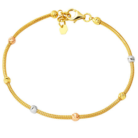 Top Altınlı 14 Ayar Zincir Bileklik