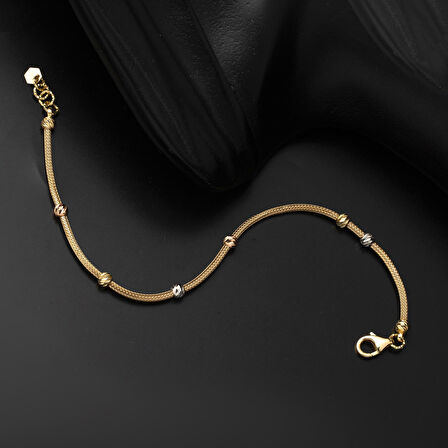 Top Altınlı 14 Ayar Zincir Bileklik