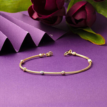 Top Altınlı 14 Ayar Zincir Bileklik