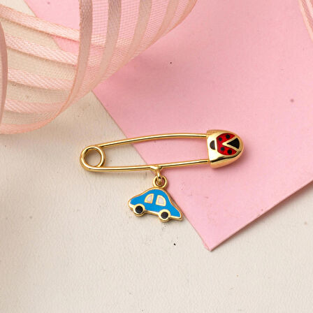 Arabalı 14 Ayar Altın Çengel İğnesi