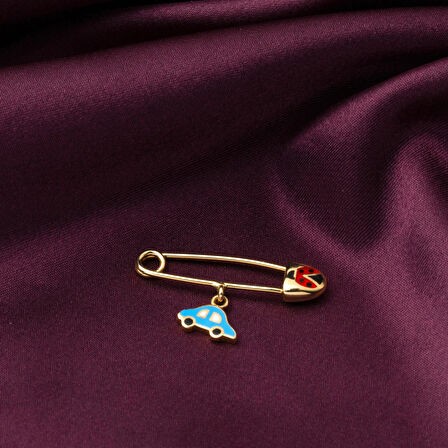 Arabalı 14 Ayar Altın Çengel İğnesi