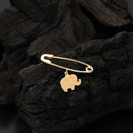 Fil Altın Çengelli Çocuk İğnesi