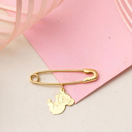 Filli Altın Çengelli Bebek İğnesi