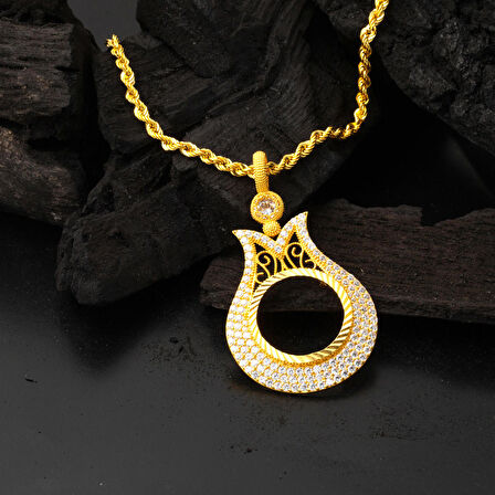 Lale Çeyrek Altın Çerçeveli Kolye